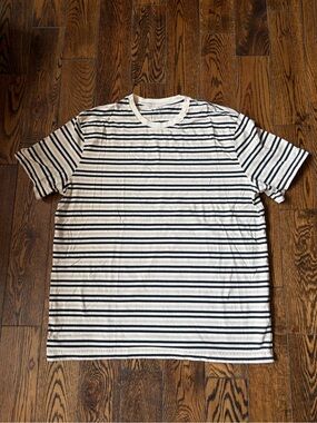 J. Crew Crewneck Tee in White with Black Stripes